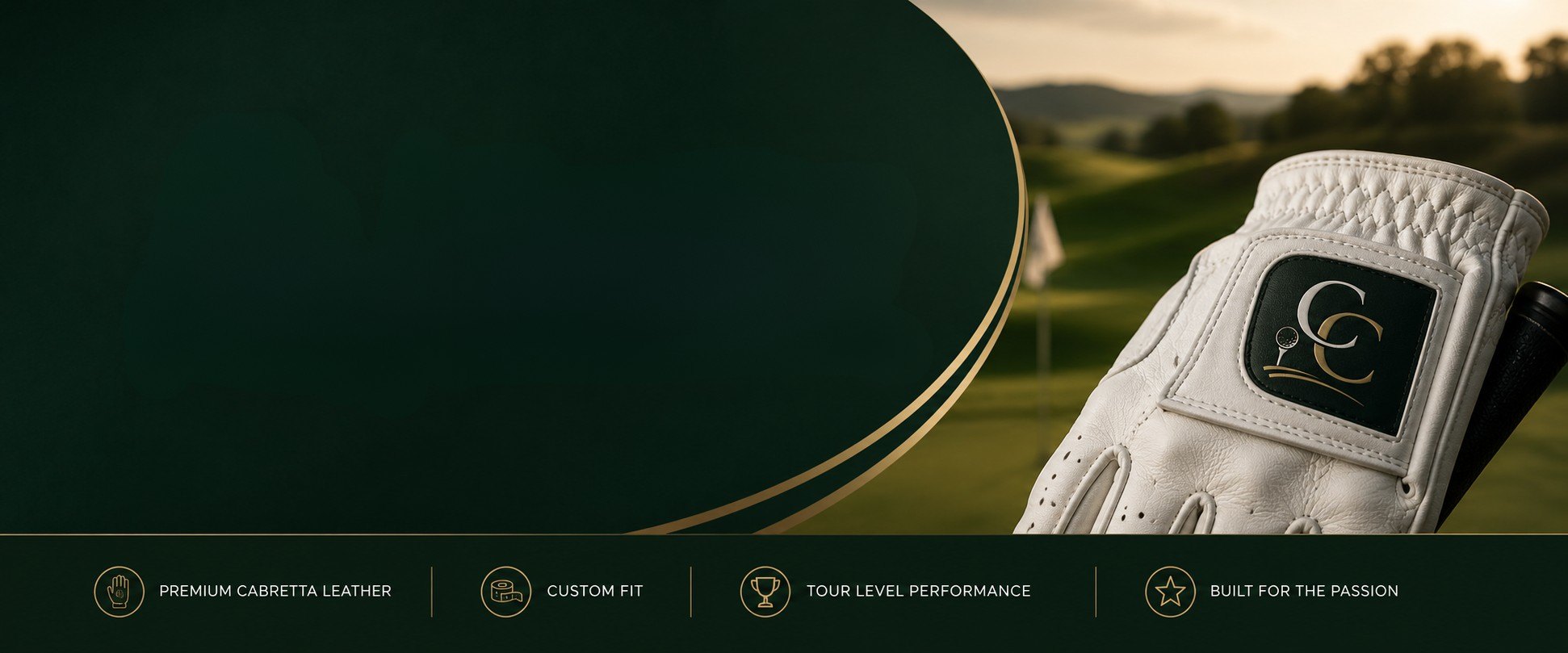 Cabretta Customs premium cabretta golf glove banner